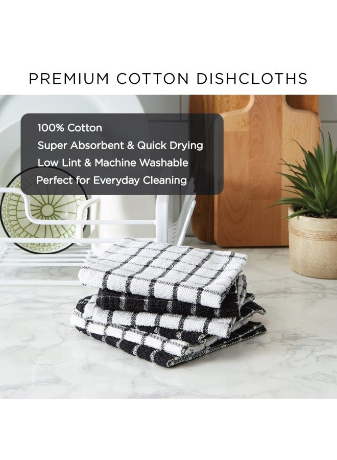 DII DII Basic Terry Collection Windowpane Dishcloth Set 12x12 Nautical Blue 6 Piece  - Image 5