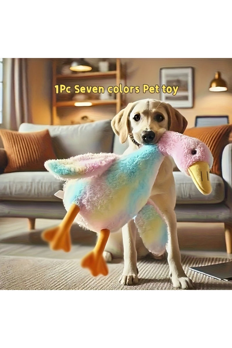 erorex Seven colors 50cm Soft Colorful Duck Plush Toy for Cats Dogs Relax Pet Companion Anxiety-Relieving D