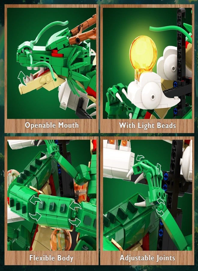Brihappen Dragon Building Set for Adult Boys Girls 14+, 1826 Pcs Chinese Loong with 7 Light Beads Collectible Display Model Home Office Decor, Animal Toy Building Block Set, Creative Birthday Gifts - Image 4