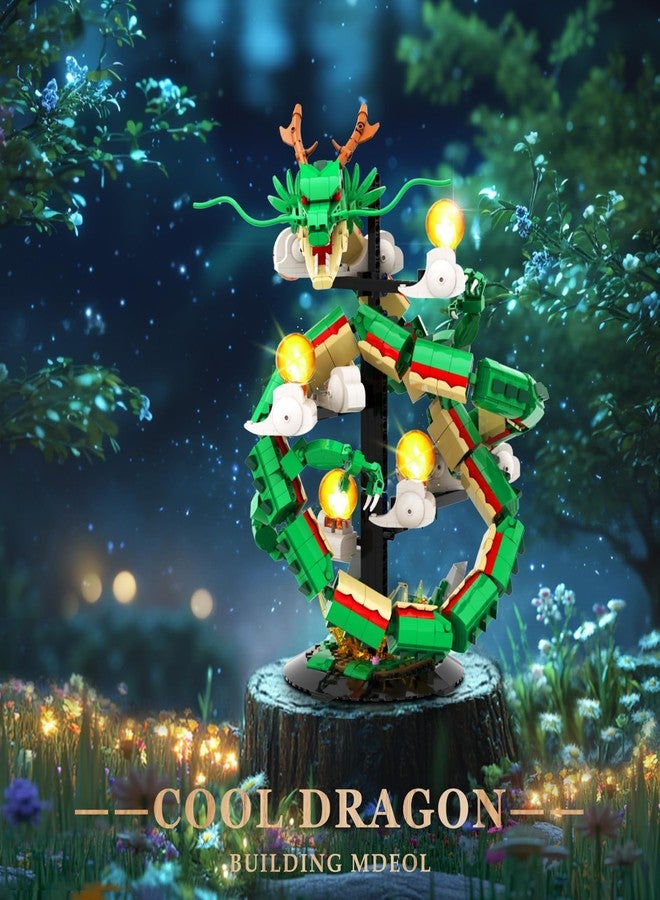 Brihappen Dragon Building Set for Adult Boys Girls 14+, 1826 Pcs Chinese Loong with 7 Light Beads Collectible Display Model Home Office Decor, Animal Toy Building Block Set, Creative Birthday Gifts - Image 5