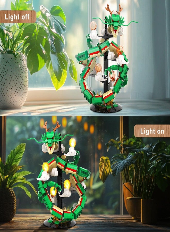 Brihappen Dragon Building Set for Adult Boys Girls 14+, 1826 Pcs Chinese Loong with 7 Light Beads Collectible Display Model Home Office Decor, Animal Toy Building Block Set, Creative Birthday Gifts - Image 3