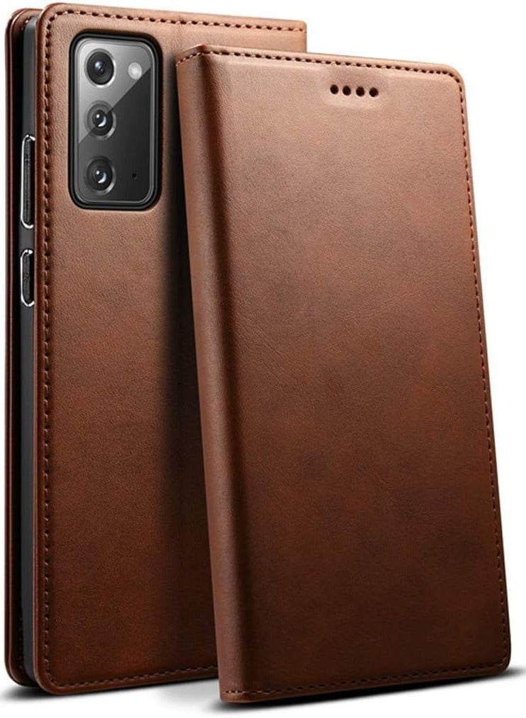 Wallet Case for Galaxy Note 20 Ultra, 【Cowhide Leather】 Flip Folio Cover Card Holder Book Folding Case with Kickstand Slim Fit for Galaxy Note 20 Ultra 6.9