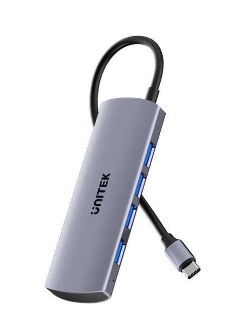 UNITEK uHUB Q4 4-in-1 USB-C Hub with Four USB-A Ports, 10Gbps High-Speed Data Transfer, Compact and Portable Design for Laptops, Tablets, and Smartphones