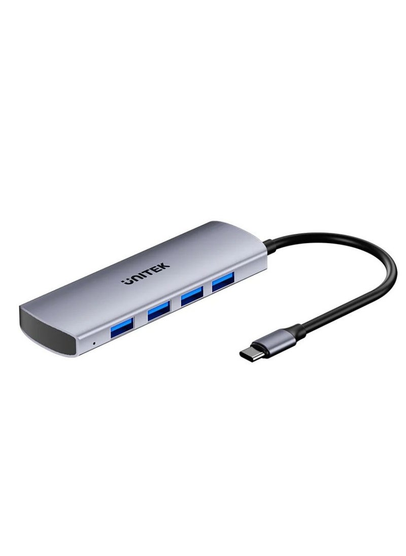 UNITEK - UNITEK uHUB Q4 4-in-1 USB-C Hub with Four USB-A Ports, 10Gbps High-Speed Data Transfer, Compact and Portable Design for Laptops, Tablets, and Smartphones - Image 1