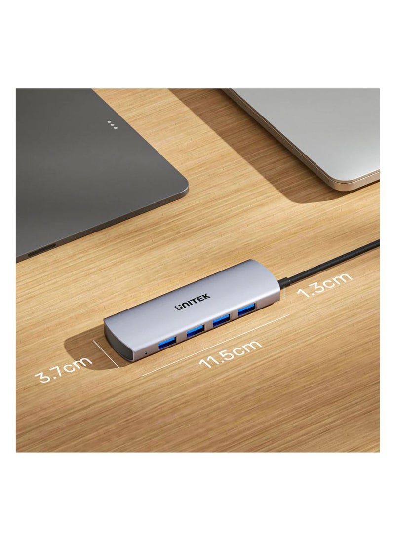 UNITEK - UNITEK uHUB Q4 4-in-1 USB-C Hub with Four USB-A Ports, 10Gbps High-Speed Data Transfer, Compact and Portable Design for Laptops, Tablets, and Smartphones - Image 1
