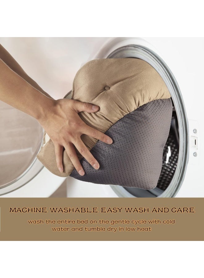 Homify Extra Soft Cat Bed Large, Round Puppy Bed with Pillow for Joint & Muscle Support, Non-Skid Cat Sleeping Bed, Machine Washable Pet Bed - Image 5