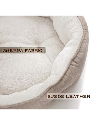 Extra Soft Cat Bed Large, Round Puppy Bed with Pillow for Joint & Muscle Support, Non-Skid Cat Sleeping Bed, Machine Washable Pet Bed - view 4