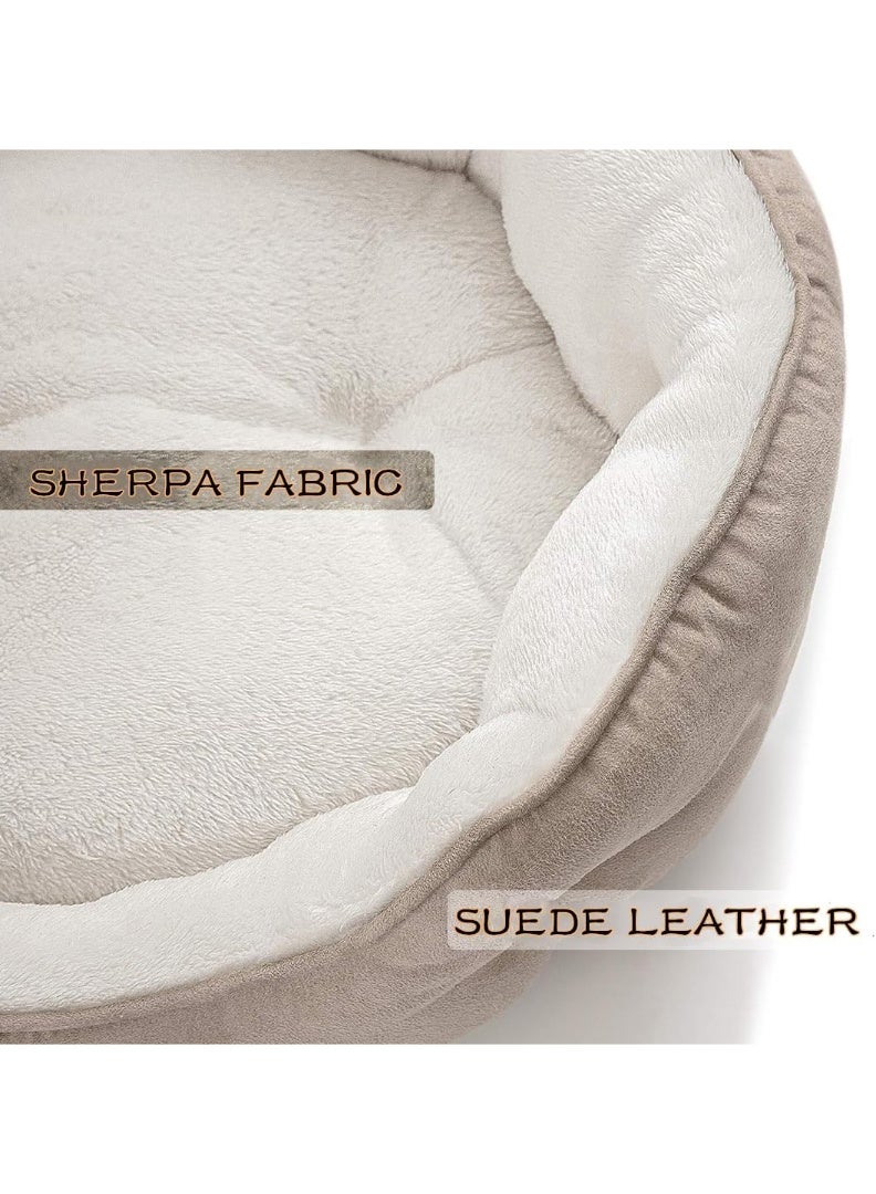 Homify Extra Soft Cat Bed Large, Round Puppy Bed with Pillow for Joint & Muscle Support, Non-Skid Cat Sleeping Bed, Machine Washable Pet Bed - Image 4