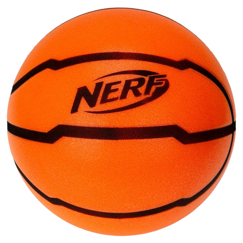 Nerf Quietcourt Silent Foam Mini Basketball - Quiet Ball for Indoor Dribbling Practice + Drills - 7" Inch Mini Kids + Youth Basketball - Never Goes Flat Foam Construction - Image 1