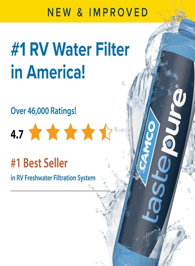 Camco 40019 TastePURE Inline XL RV Water Filter with Flexible Hose Protector | Protects Against Bacteria | Reduces Bad Taste, Odor, Chlorine and Sediment,Extra Large Filter & Hose Protector, Blue - Image 3
