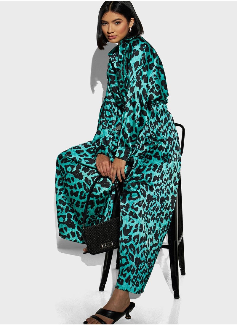 2Xtremz - Printed Plisse High Waist Pants - Image 1