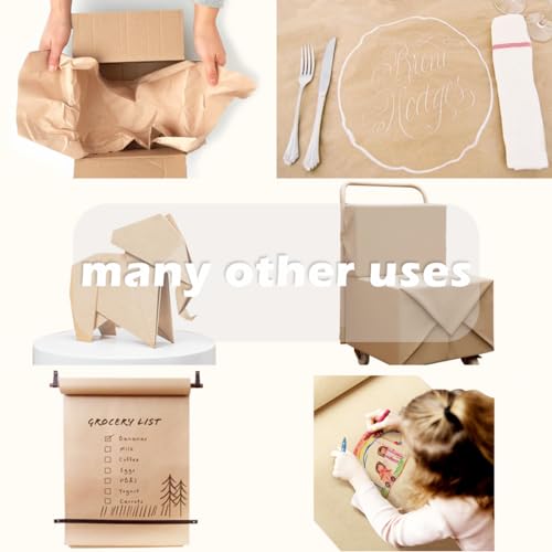 PH PERKHOMY PerkHomy 24" x 2,400" (200') White Kraft Paper Roll for Craft Bulletin Board Paper Art Table Covering Crafting Gift Wrapping Bouquet Packing Parcel 80GSM 55LB (White, 24" x 200') - Image 4