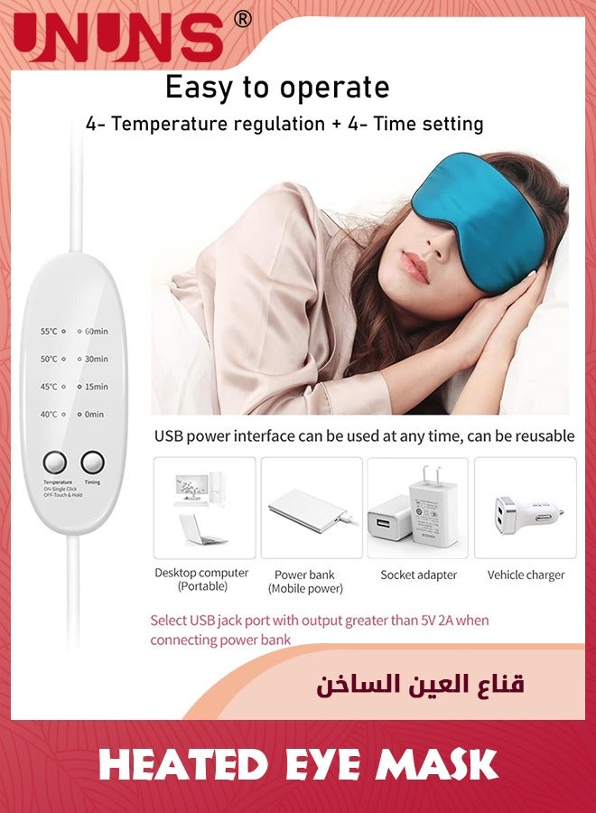 UNUNS Heated Eye Mask,USB Reusable Electric Sleeping Mask,Soft Plush,Warm Compress For Eyes,Comfortable Heating Blindfold For Sleeping With Temperature And Time Control,Pink  - Image 5