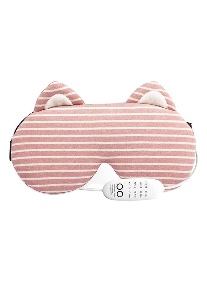 UNUNS Heated Eye Mask,USB Reusable Electric Sleeping Mask,Soft Plush,Warm Compress For Eyes,Comfortable Heating Blindfold For Sleeping With Temperature And Time Control,Pink  - Image 1