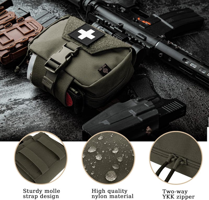PETAC GEAR Tactical Rip Away Medical Pouch Tear Off First Aid IFAK Pouch Molle & Belt Horizontal Outdoor Emergency Survival Bag … - Image 2