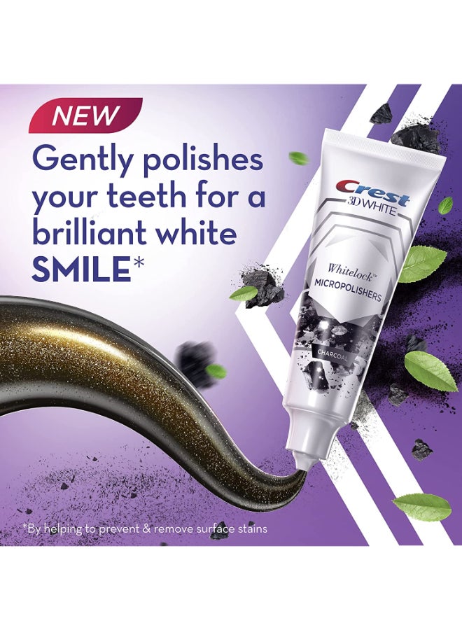 Crest 3D White, Whitelock Micropolishers Toothpaste with Charcoal, Peppermint Flavor, 88 ml​ Dual Pack, - Image 3