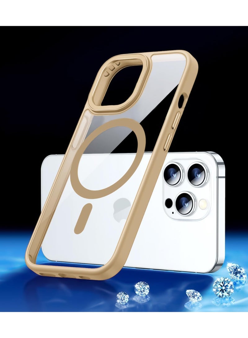 Magnetic Case for iPhone 16 Pro 6.3-Inch Compatible with MagSafe, Shockproof Phone Bumper Cover, Solid Color Matte TPU Frame, Anti-Scratch Clear Back (Desert) - Image 5