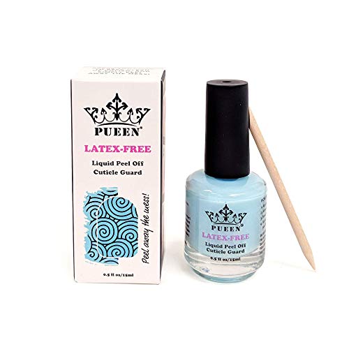 PUEEN New Latex free, Liquid Tape Peel Off Cuticle Guard Skin Barrier Protector Nail Art, Odor Free 15ml, Blue - BH000929 - Image 1