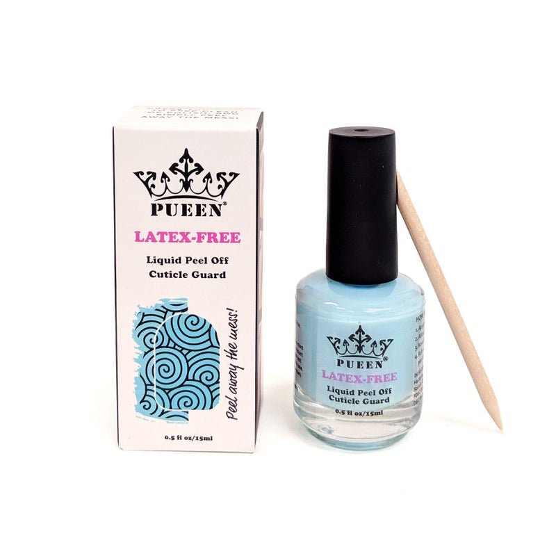 PUEEN New Latex free, Liquid Tape Peel Off Cuticle Guard Skin Barrier Protector Nail Art, Odor Free 15ml, Blue - BH000929 - Image 5