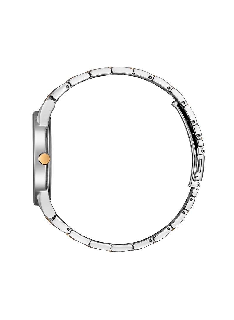 CITIZEN ساعة يد رجالية من الستانلس ستيل بعقارب دائرية الشكل طراز AU1064-85L - 40 ملم - Image 3
