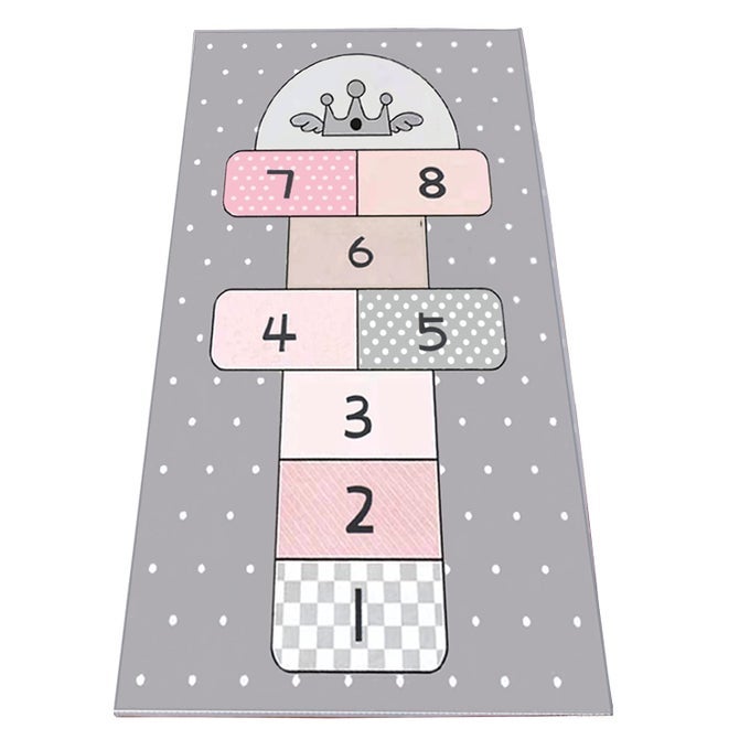 HOPSCOTCH MAT 31X 63 HOP AND COUNT GAME RUG WITH CUTE STAR DESIGN NONSLIP KIDS PLAY MAT SOFT FLOOR AREA RUG AND CARPET FOR BEDROOM LIVING ROOM PLAYROOM