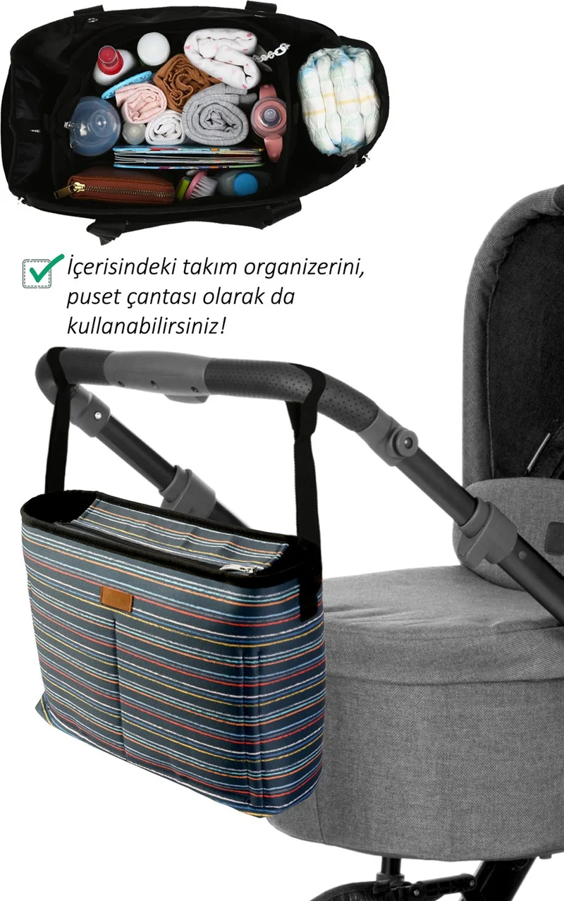Hamur Dough Mother Baby Care 2 Piece Set Diaper Bag Pad and Organizer Organizer MOM-503