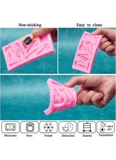 Patelai 2 Pieces Hand Tools Silicone Mold 3D Sugar Chocolate Fondant Molds Mini Hand Tools Silicone Cupcake Fondant Cookie Decorating Mold Desserts Cupcake Cake Topper Decorations  - Image 4