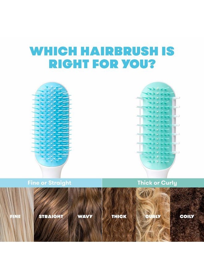 fridababy Thick or Curly Hair Detangler Brush for Kids, Toddler Hairbrush Detangles Knots Without Tears or Breakage, Comb Teeth and Bristle Design, White/Blue ,1 Count - Image 3