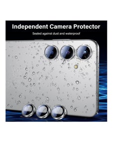 Generic Camera Lens Protector for Samsung Galaxy A25/a05s Accessories, 9H Tempered Glass Metal Individual Ring Camera Cover Screen Protector, Case Friendly, Anti Scratch - Silver  - Image 2
