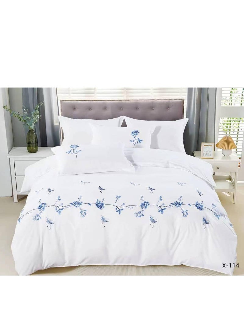 بيج مجموعة غطاء لحاف من القطن التطريز الفاخر على الطراز الكوري أميرة لون صلب غطاء سرير ملاءة سرير وسائد