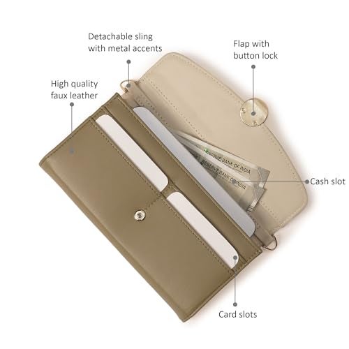 Fastrack Women's Linklet Clutch | Detachable Chain, Card & Cash Slots, Magnetic Flap | Modern Evening Bag | 6 Months Warranty - Image 3