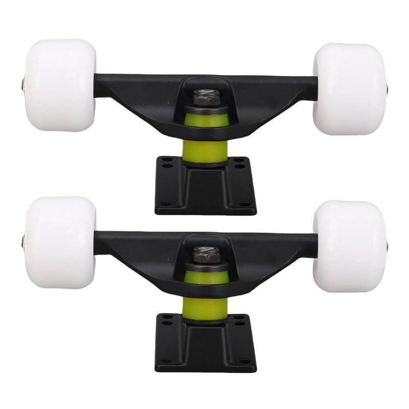 Longboard Skate Trucks Set With 4 Wheels Aluminum Alloy 5 Inch Shock Absorbing Black For Street Tricks Easy Installation - Image 4