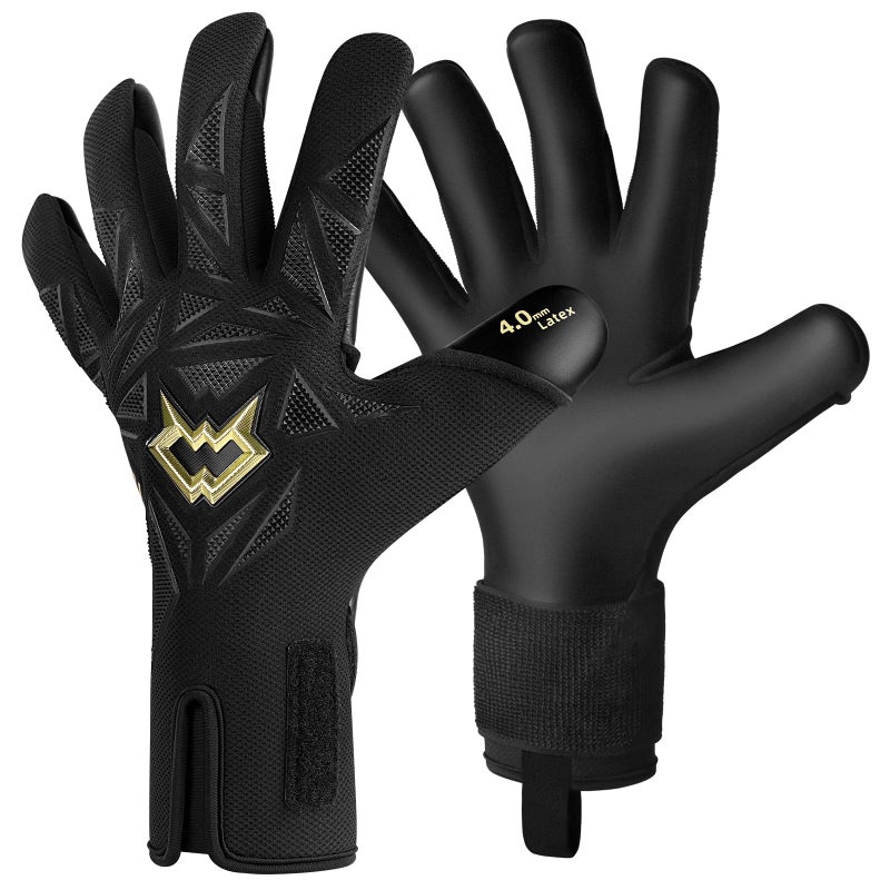 WVVOU Professional Goalkeeper Gloves for Adults and Youth Soccer Goalie Gloves Breathable Soccer Gloves High Performance Guantes De Portero with 4+3mm Sticky Super Grip Latex Palm (Black, 10) - Image 1