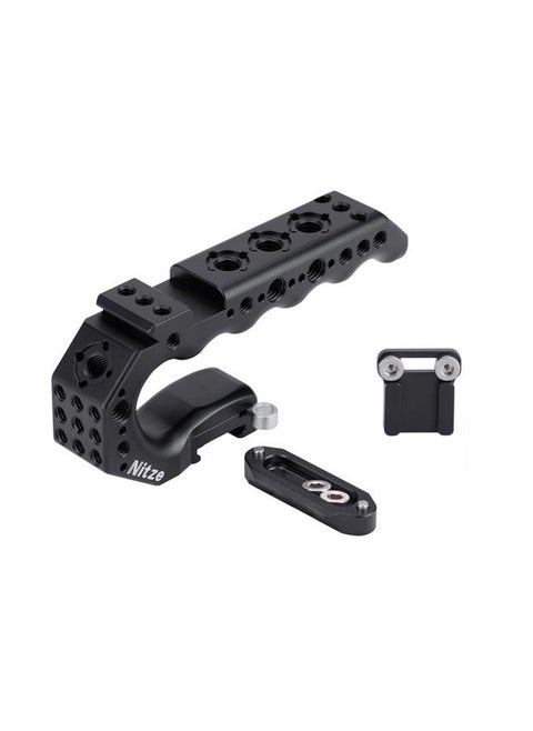 Quick Release NATO Handle with NATO Rail and Cold Shoe Adapter, Ergonomic Camera Top Handle for Camera Rigs (Stinger Series) - PA28-A