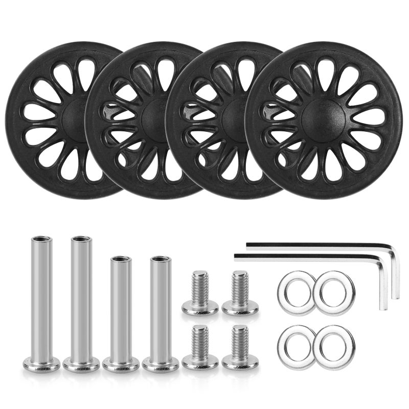 Volein 4 Pcs Replacement Luggage Rubber Wheels 2 inch 50mm Suitcase Spinner Wheel Repair Repair Set WearResistant Trolley Casters VA6 50 mm