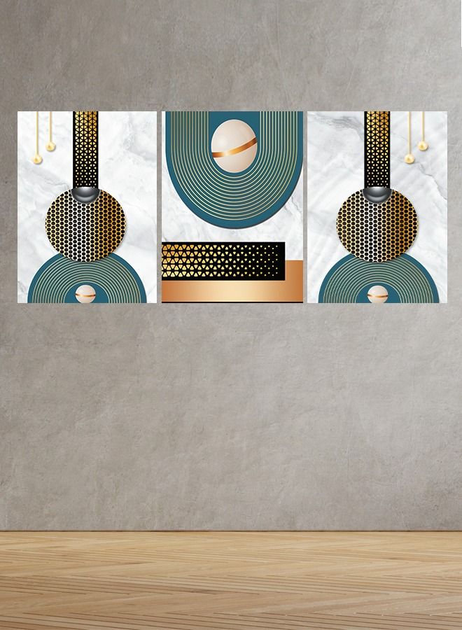 ماركتنا لوحة جدارية فنية لتزين الحائط بتصميم موسيقى، ثلاث قطع ،مقاس120X60سم - Image 1