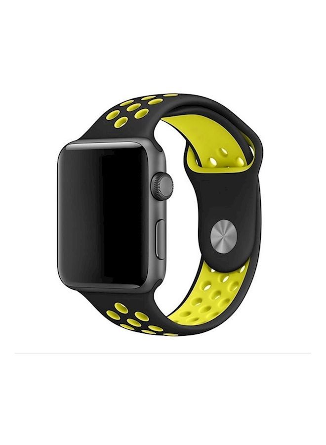 NIBEMINENT Buckle Replacement Band For Samsung Gear S3/ S2 22mm 22millimeter Black/Yellow - Image 1