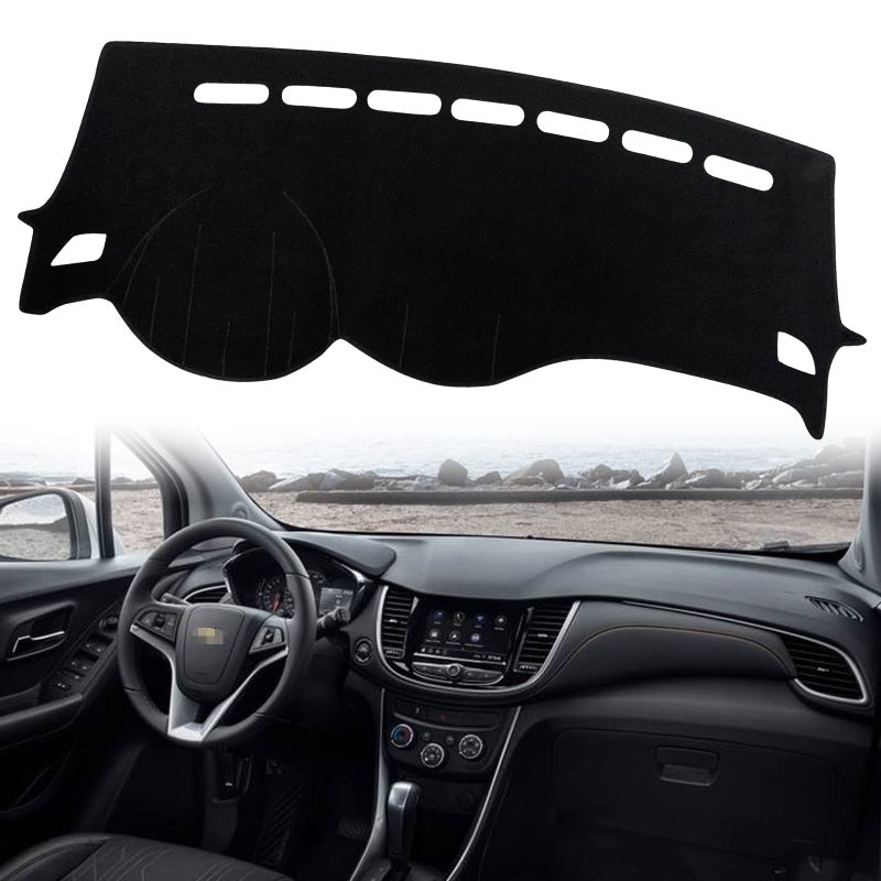 KEEGTBOX Dash Mat Cover Custom Interior Center Console Compatible with Chevy Trax SUV 2017 2018 2019 2020 2021 2022 Dashboard mat Covers Accessories Black Rim