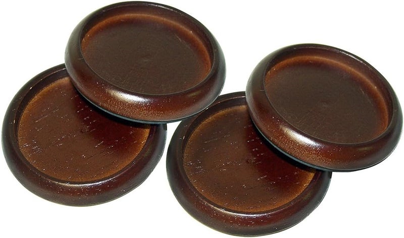 SoftTouch Wood Furniture Caster Cups with NonSkid Base for Carpet or Hard Floor Surfaces Protect Your Floor Surfaces and Keep Furniture in Place 2 Round Furniture Protectors Cherry 4 Pieces - Image 1