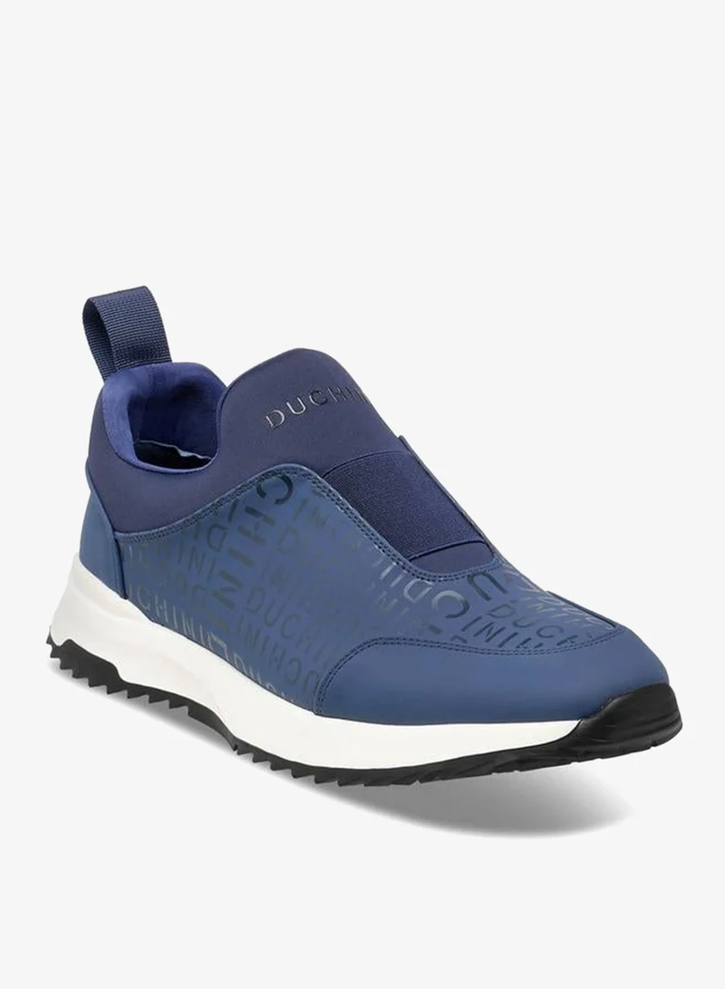 DUCHINI Men Monogram Print Slip-On Sneakers