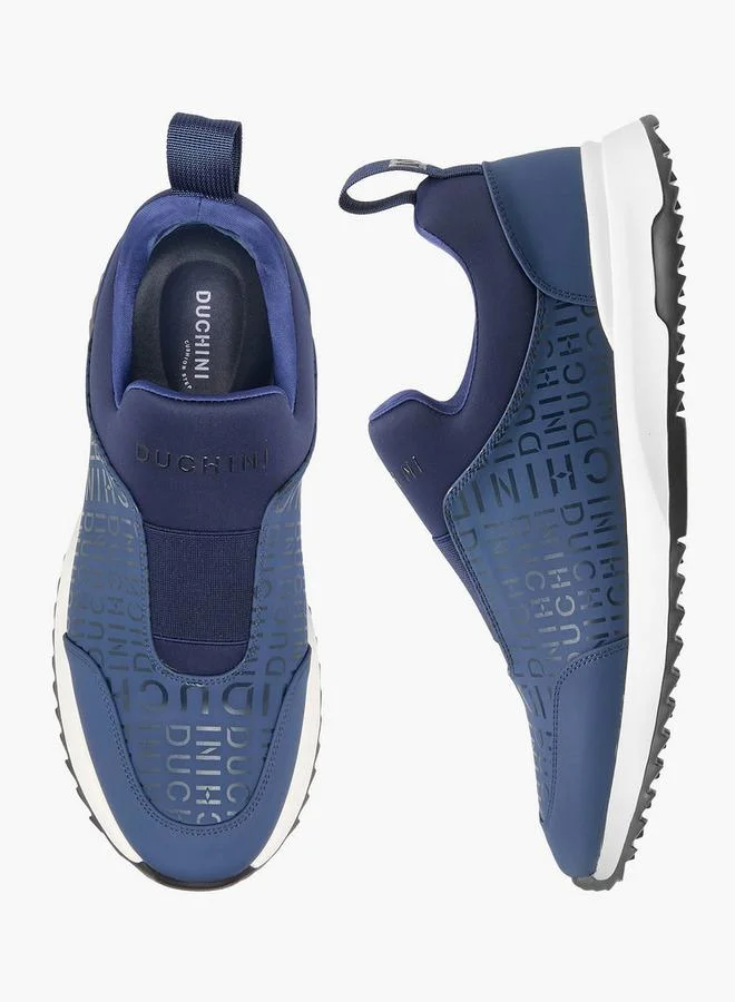 DUCHINI Men Monogram Print Slip-On Sneakers