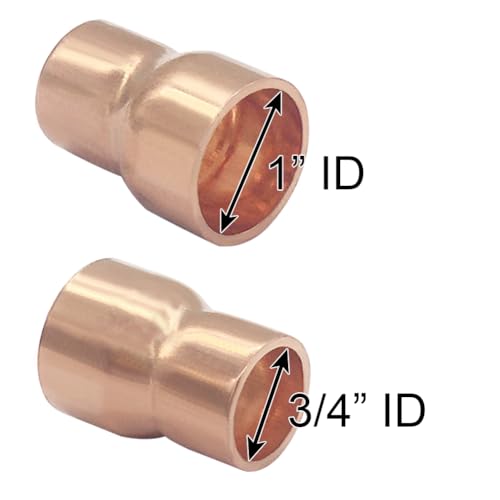Joywayus 5PCS 1 x 34 ID Copper Sweat Reducer Coupling Pipe Fitting Pressure Plumbing Solder Connection - Image 3