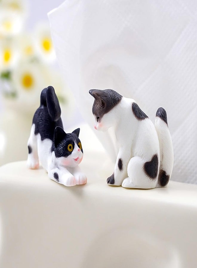 Pluzmecalm 10 Pcs Realistic Hand Painted Mini Cat Figurines Dollhouse Miniature Cats Figurine Set Cute Resin Kitten for DIY Home Landscape Cake Topper Decor - Image 4