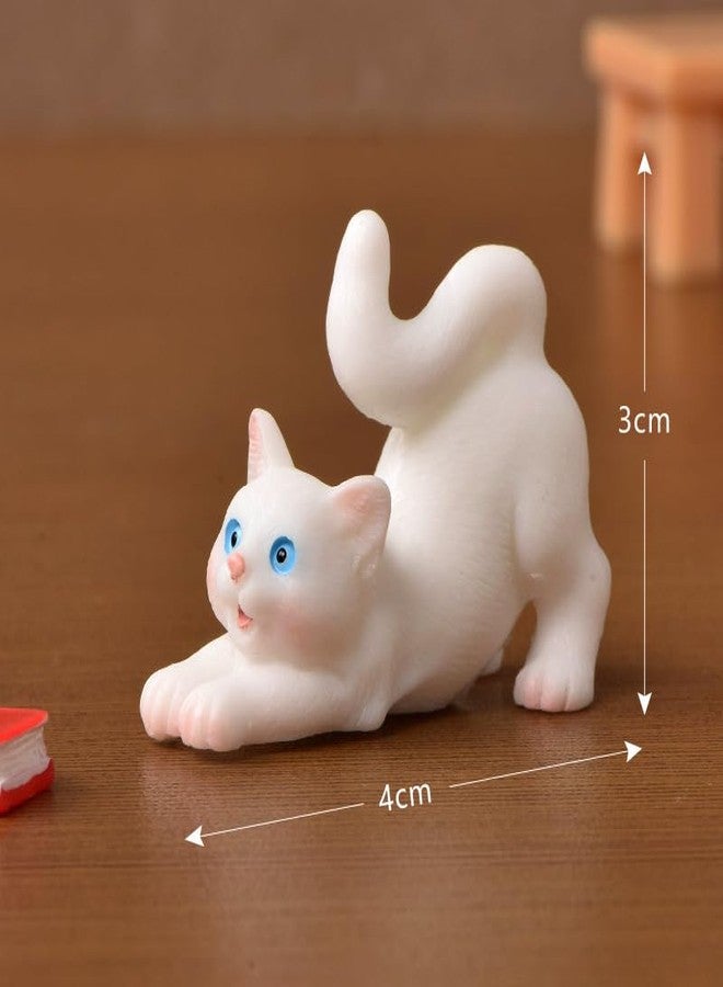 Pluzmecalm 10 Pcs Realistic Hand Painted Mini Cat Figurines Dollhouse Miniature Cats Figurine Set Cute Resin Kitten for DIY Home Landscape Cake Topper Decor - Image 5