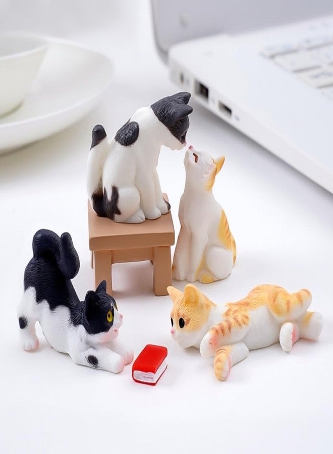 Pluzmecalm 10 Pcs Realistic Hand Painted Mini Cat Figurines Dollhouse Miniature Cats Figurine Set Cute Resin Kitten for DIY Home Landscape Cake Topper Decor - Image 3