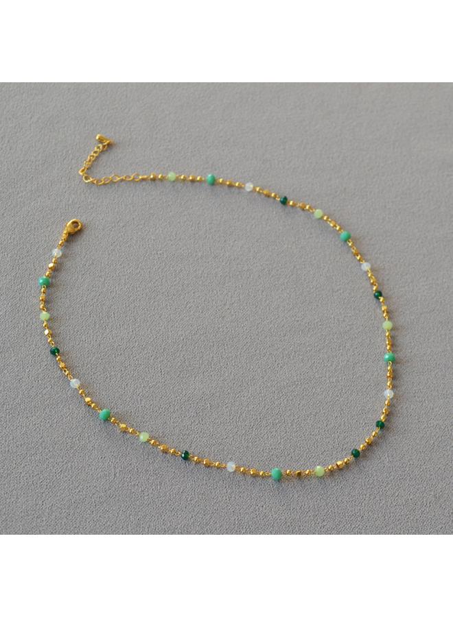 And Korean Niche Fresh And Elegant Green Jade Handmade Beaded Early Spring Breath Distinctive Short Necklace Clavicle Chain For Women