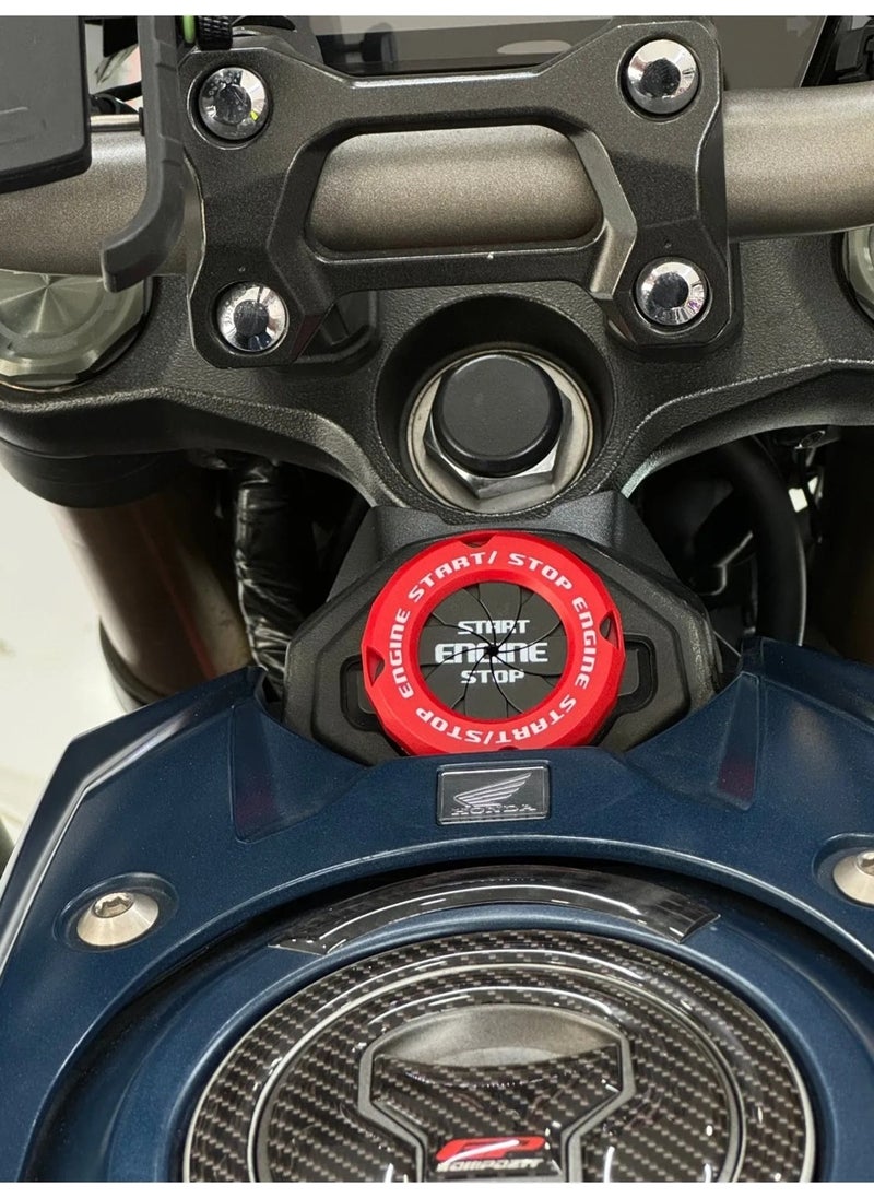 Zoli Car and Motorcycle Ignition Input Compatible Rotating Decorative Accessory Protective Cover Black-Red  - Image 3