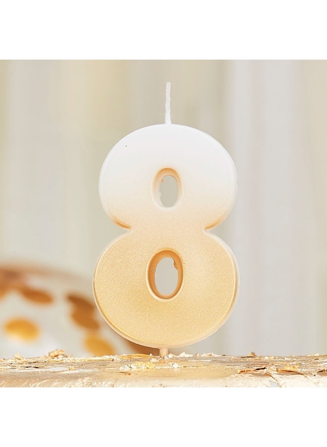 Ginger Ray Gold Ombre 8 Number Birthday Candle - Image 2