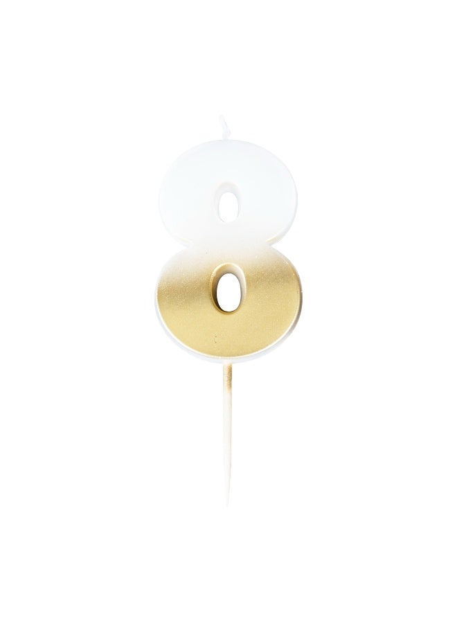 Ginger Ray Gold Ombre 8 Number Birthday Candle - Image 3