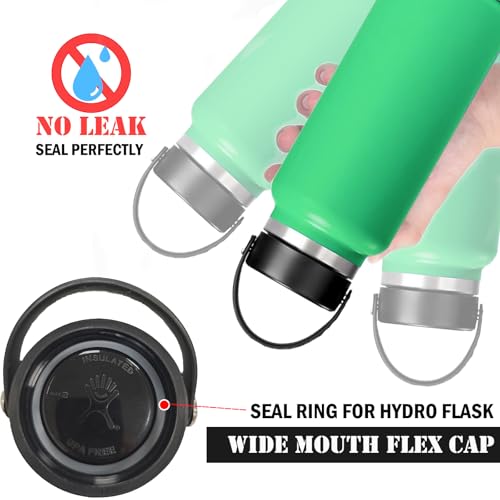 Greant 6 PCS Rubber Seal Fits Hydro Flask Wide Mouth Flex Caps, O Ring for Hydroflask Wide Flex Straw Cap, 2.2 inches Water Bottle Gasket Replacement - Image 2